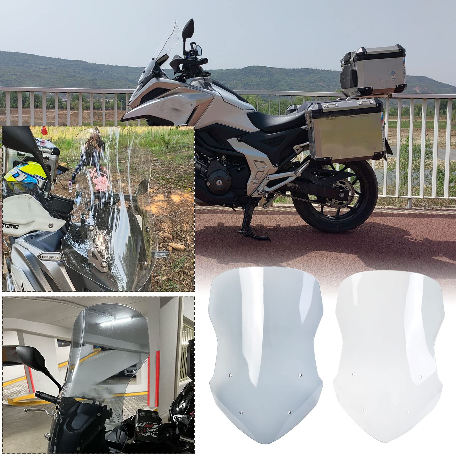 Midimttop Motorrad Windschutz Bildschirm Windschutzscheibe Verkleidung Replacement for NC750X NC 750X NC 750 X Zubehör 2021 2022 2023 2024 (Klar) von Midimttop