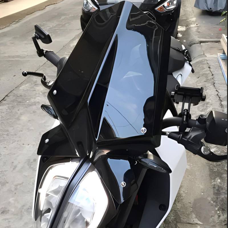 Midimttop Motorrad Windschutzscheibe Windschutz Visier Viser Frontverkleidung Replacement for Du&ke 125 DU&KE 390 2017 2018 2019 2021 2022 2023 2024 Duke125 duke390 (Schwarzer Rauch) von Midimttop