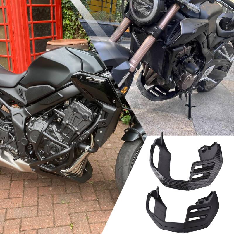 Midimttop Motorrad Zubehör Bauch pan Bellypan Unteren Motor Chassis Spoiler Verkleidung fit for HO&N&DA CB650R CB 650R CB-650-R Zubehör 2019-2024 (Kohlefaser-Look) von Midimttop