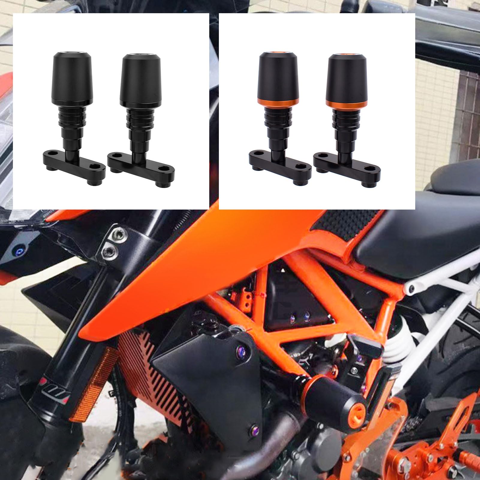 Midimttop Motorrad rahmens chieber Crash Pad Falls chutz Schutz Motors chutz Schieber Abdeckung Replacement for K&T&M Duke 125 DUKE200 DUKE-250 Duke 390 Accessories 2017-2023 (Schwarz) von Midimttop