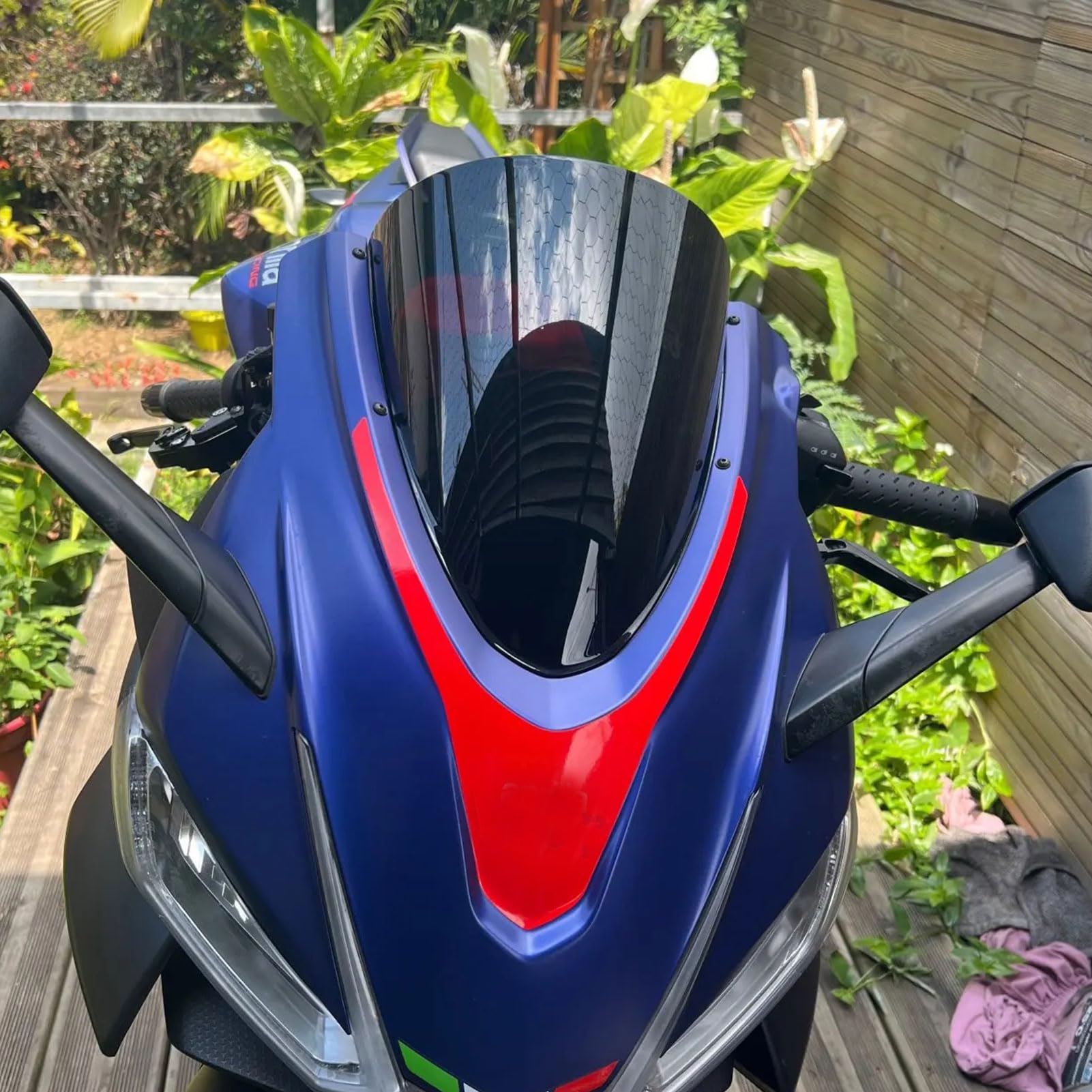 Midimttop Motorrad-Windschutzscheibe für RS660 2020-2024, Schwarzer Rauch, Polycarbonat (PC) von Midimttop