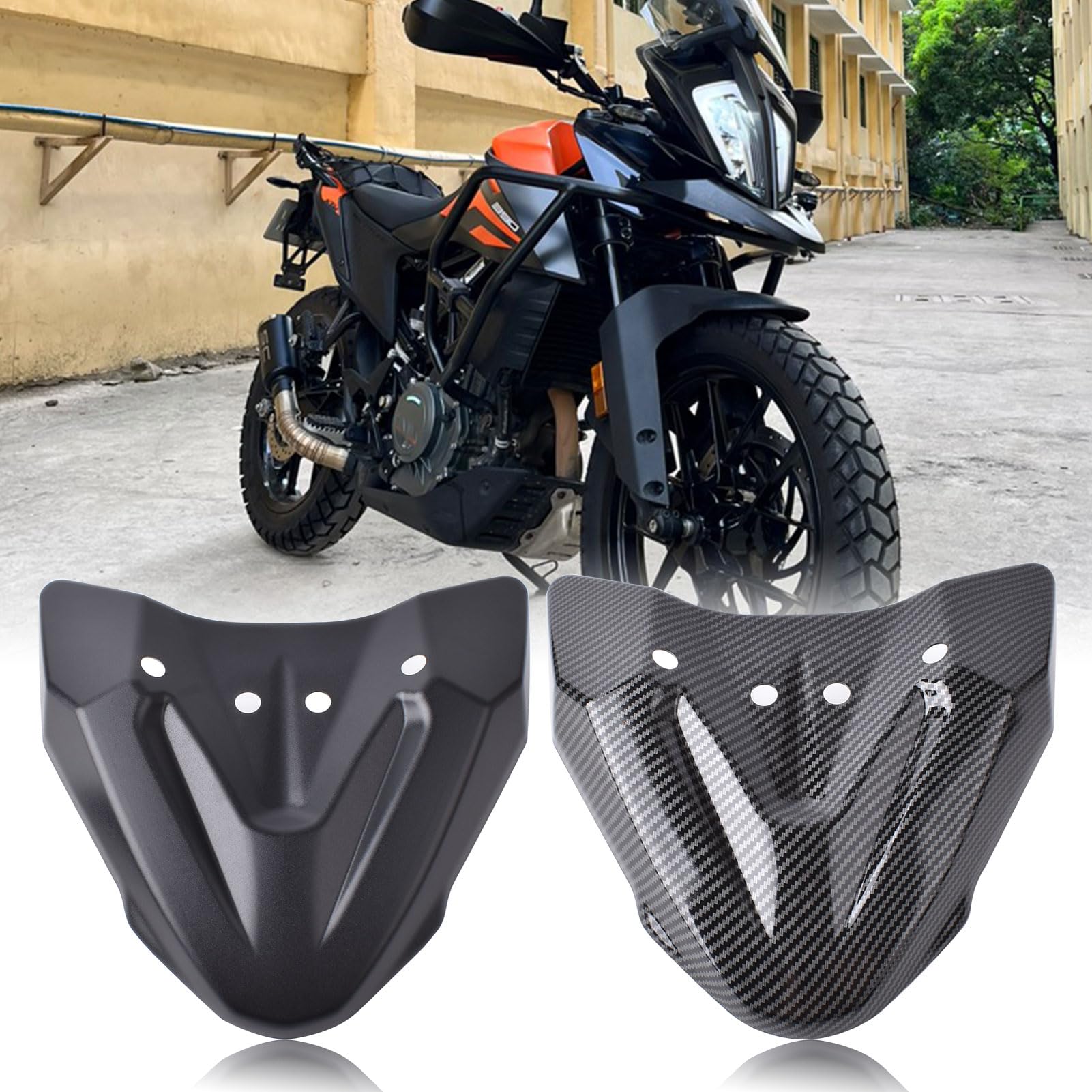 Midimttop Vorderrad Kotflügel Schnabel Nase Kegel Verlängerung Abdeckung Gugel Zubehör passend fuer K&T&M 790 ADVENTURE 2019-2025 390 Adventure 390ADV 2019-2024 890 Adv 20-24 (Schwarz) von Midimttop