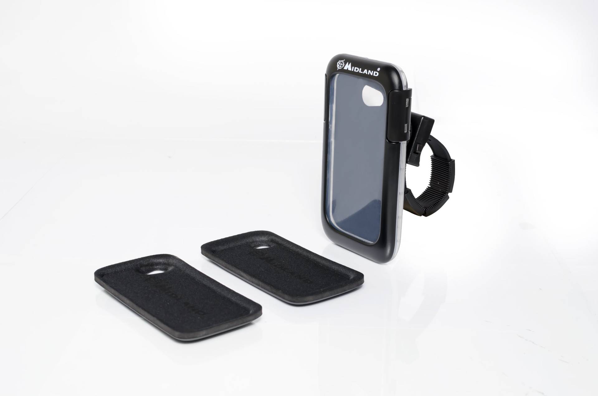 Midland MMKSMARTHC Schutzhülle und Halterung für Fahrrad-GPS/Apple iPhone 4/5 / Samsung Galaxy S3, Schwarz von Midland