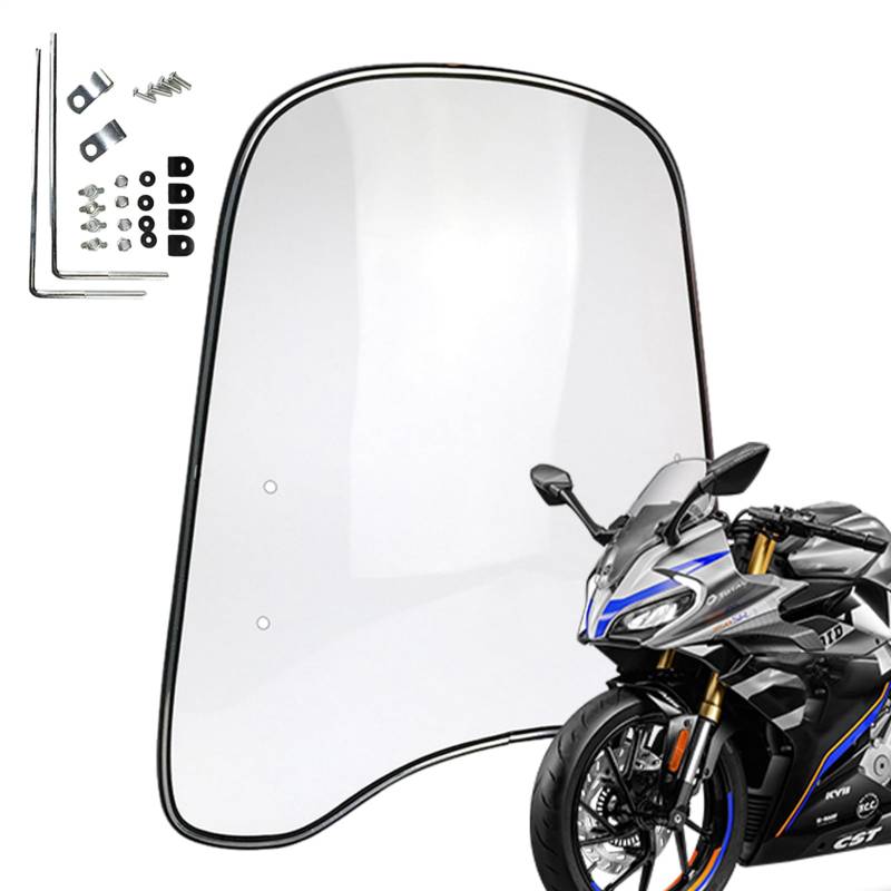 Roller Windschutzscheibe,Universelle Motorrad Spoilerscheibe Windschild Spoiler,Mit Verbreiterten Kanten-46cm*42.5cm von Mihauuke