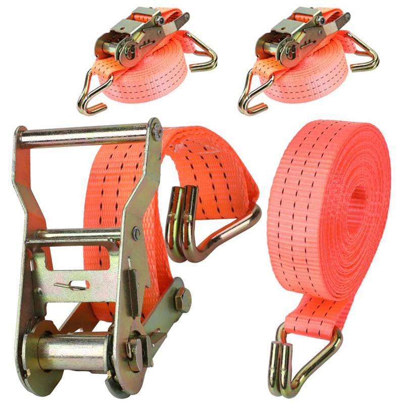 Miilovdora 2 x 2000 kg Zurrgurte mit Ratsche, 6m x 38mm, orange, für Motorrad & PKW, Polyester von Miilovdora