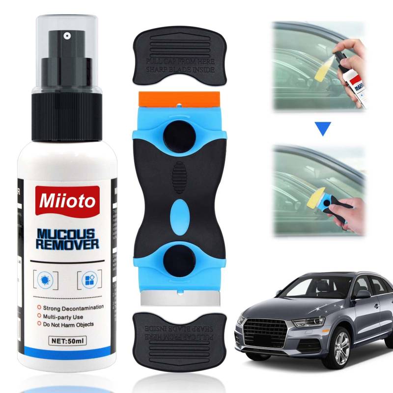 Miioto Etiketten Entferner, Kleber Entferner, Sekundenkleber Entferner, Wird Mit Einem Mehrzweckschaber Geliefert, Entfernt Schnell Hartnäckige Etiketten und Kleberreste von Allen Oberflächen -50ml von Miioto