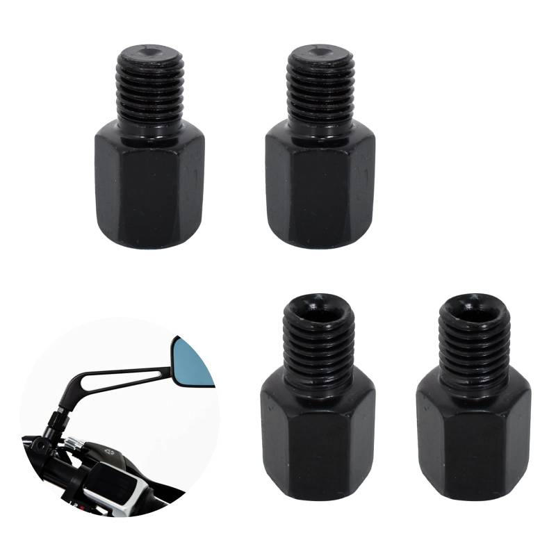 4 Stück Motorroller Spiegel Adapter, Motorrad Spiegeladapter M10 Rechts auf M10 Links/Rechts, Adapter M10 Rechtsgewinde auf M10 Linksgewinde/Rechtsgewinde von Mikihat