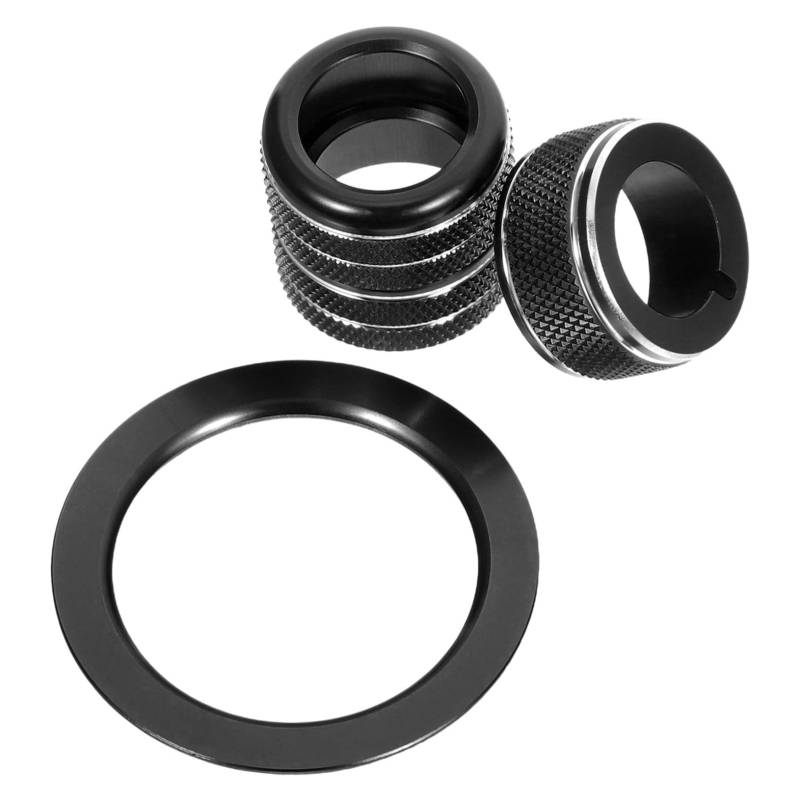 Mikikit 1 Satz Akustischer Zierring Push-Start-Abdeckung Startstart -Taste -Abdeckung stilvoller Start -Button -Beschützer Auto Motorschutzschutz Aluminiumlegierung Black von Mikikit