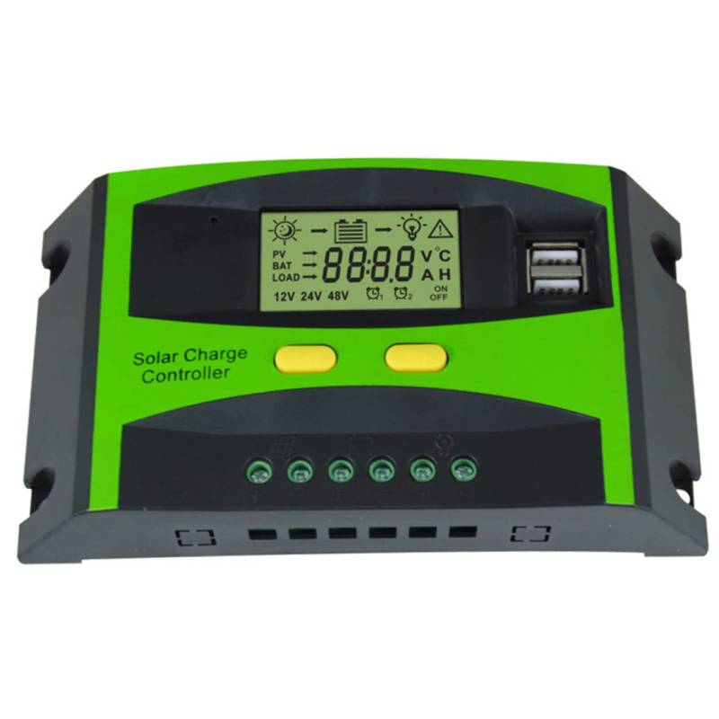 Mikikit 30A Solarladeregler mit Großem LCD USB Anschlüssen Umfassendem für Solaranlagen und Pv für Lithium und Säurebatterien von Mikikit