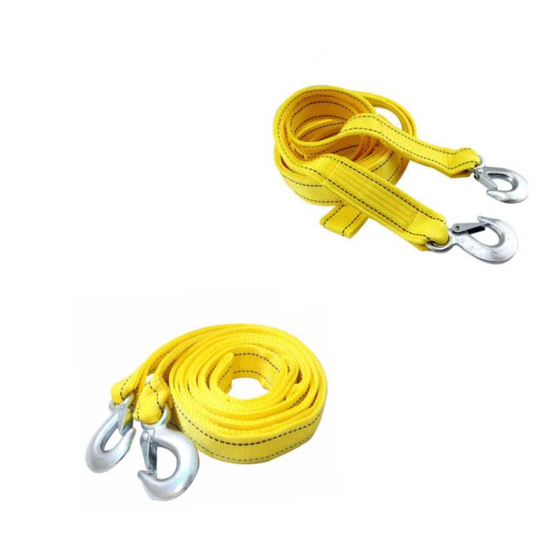 Mikinona 1 Stück Abschleppseil Notfall Schleppriemen Abzieher Pflicht Gelb Straßenrand Autowindenseil Windenseil mit Haken Autoanhänger aus Nylon Robustes Windenseil Yellow von Mikinona