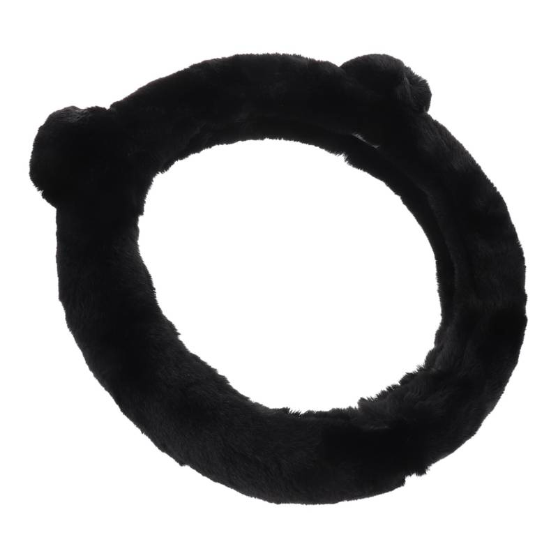 Mikinona 1 Stück Lenkradhüllen Flauschige Lenkradhülle Dicker Schutz Lenkradschutz Universal Auto Lenkradbezug Warm Auto Lenkradbezug Schwarzer Plüsch von Mikinona