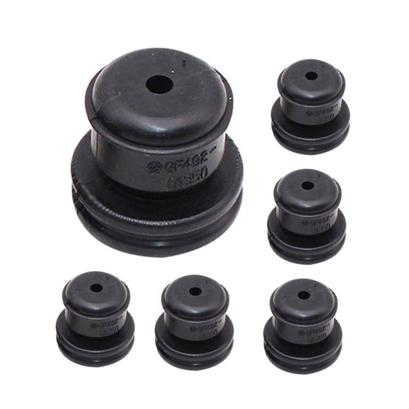 Mikinona 6 Teiliges Motorabdeckungspolster Autozubehör Schutz Auto Detailing Motorabdeckungsdichtung Vibrationsdämpfungsmatte Automotor Schalldämmpolster Gummi Schwarz von Mikinona