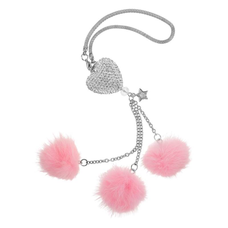 Mikinona Auto Rückspiegelzubehör Herz Autozubehör Anhänger für Automobile Auto-Herz-Hängezubehör Hängendes Ornament für den Autospiegel Mädchen Accessoires Legierung Rosa von Mikinona