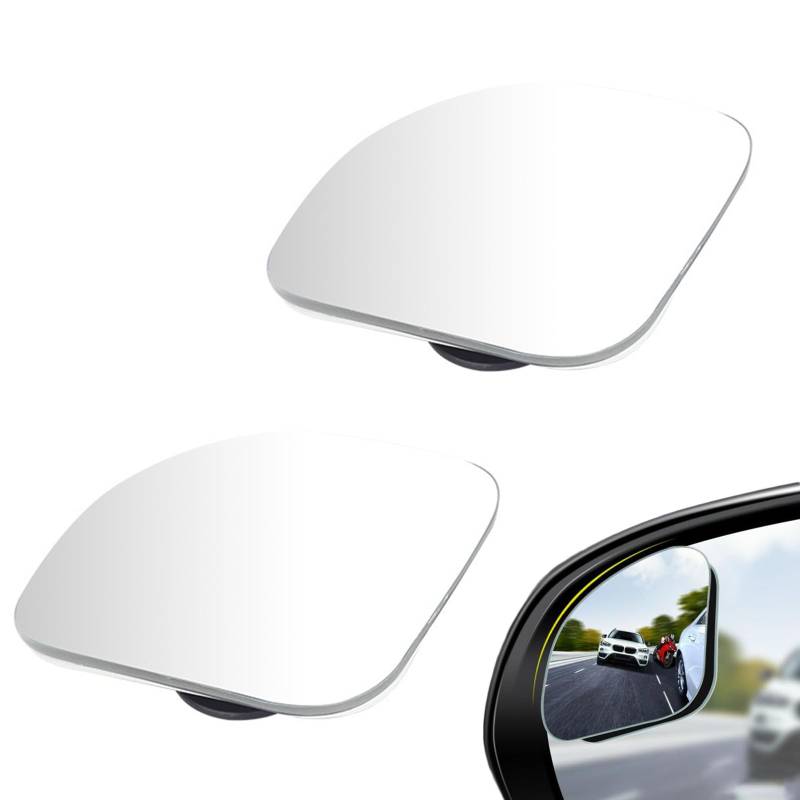 Totwinkelspiegel,Auto-Toter-Winkel-Spiegel,HD-Glas konvexe Linse rahmenlos Verstellbar Toter Winkel Spiegel,Blindspiegel Seitenspiegel,Mini Selbstklebend Weitwinkelspiegel,für Suv,LKW,Fahrzeug,2Stk von Mikiuly