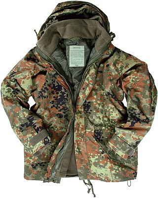 Mil-Tec Nässeschutz, Textiljacke - Flecktarn - XL von Mil-Tec