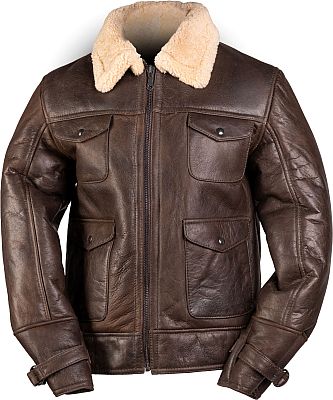 Mil-Tec US Navy A4 Bomber, Lederjacke - Braun - M von Mil-Tec