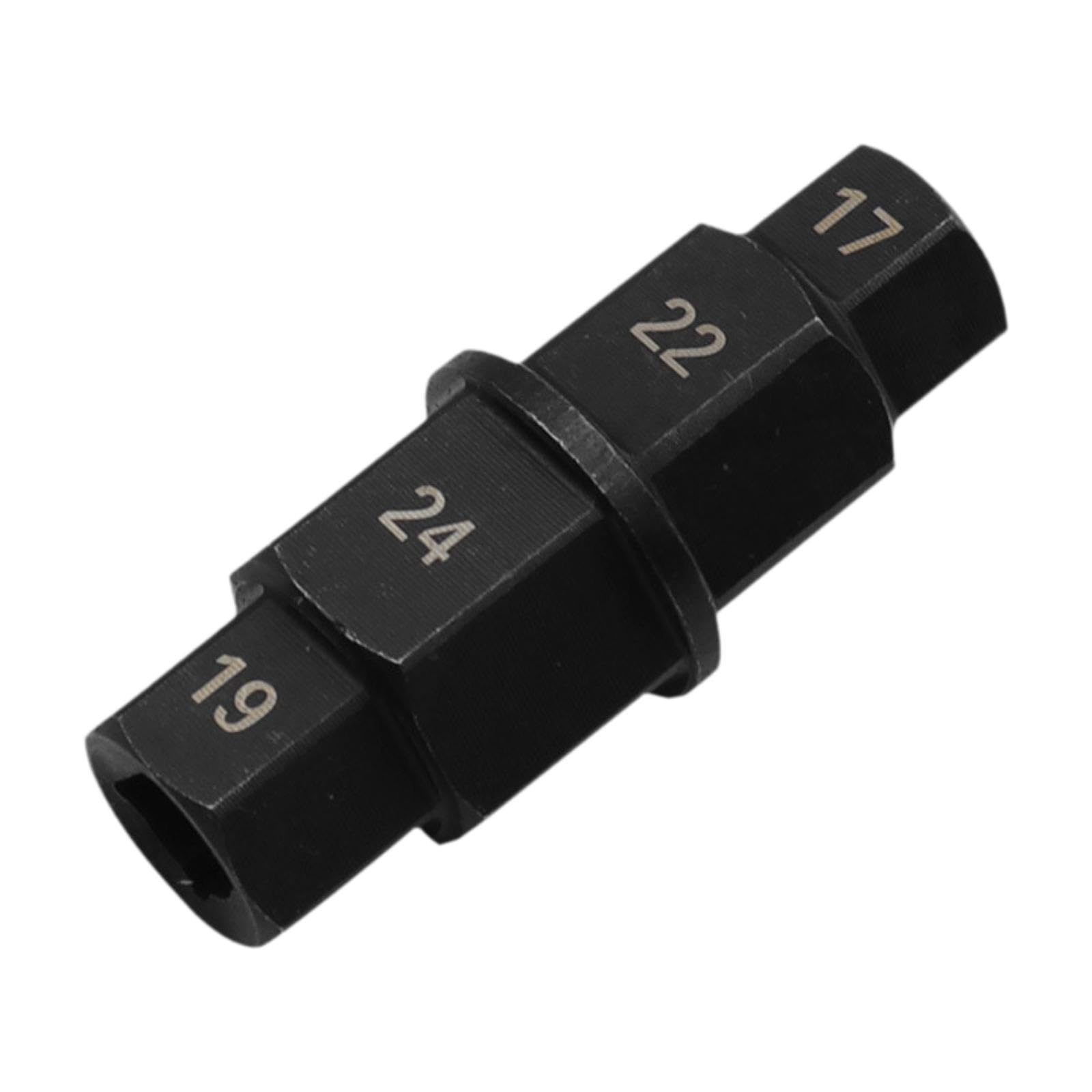 Milageto Vorderradachsen-Spindelwerkzeug, Spindelsteckschlüssel, Treiberzubehör, 17 mm, 19 mm, 22 mm, 24 mm, für Motorräder, mehrzweck Milageto Vorderradachsen-Spindelwerkzeug, Spindelsteckschlüssel, Treiberzubehör, 17 mm, 19 mm, 22 mm, 24 mm, für Motorräder, mehrzweck von Milageto