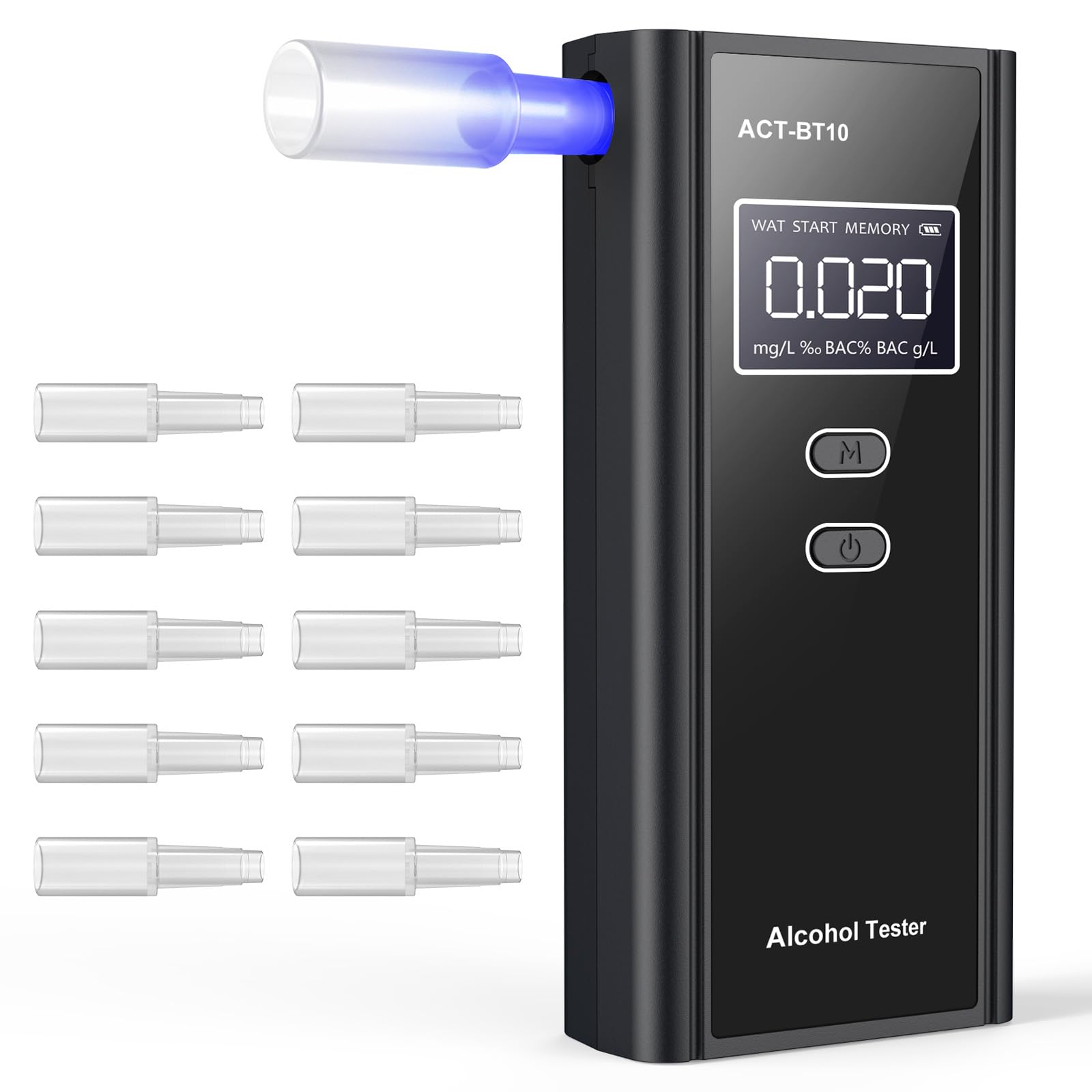 Milduall Tragbarer Alkoholtester, Alkoholtest, mit LCD-Display, digital, wiederaufladbar, Alkoholtester Milduall Tragbarer Alkoholtester, Alkoholtest, mit LCD-Display, digital, wiederaufladbar, Alkoholtester von Milduall