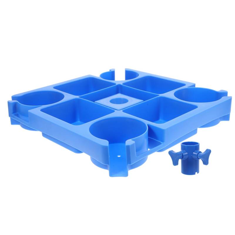 MILISTEN 1 Satz Getränkehalter -tablett Umberalla-Tisch Strandbecherhalter Sand Tischtablett Für Terrassenschirme Pool-beistelltisch Blue Wiederverwendbar von Milisten