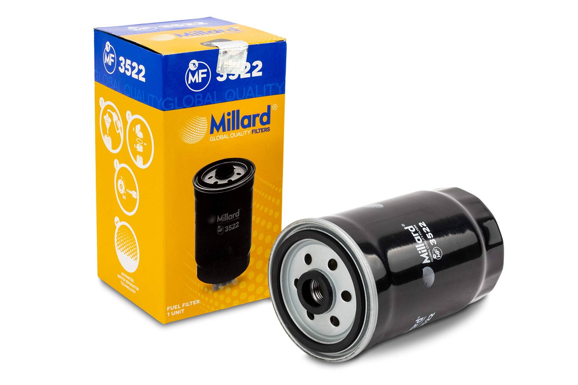 Millard Filters Auto-Kraftstofffilter Millard MF3522 156x86 mm M16x1,5 Global Quality von Millard Filters