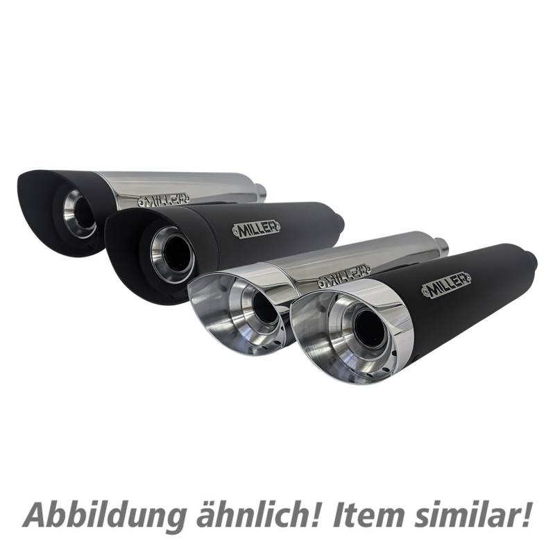 Miller Exhaust Auspuff slip-on SlashCut schwarz/poliert für Indian Sixty Eu von Miller Exhaust