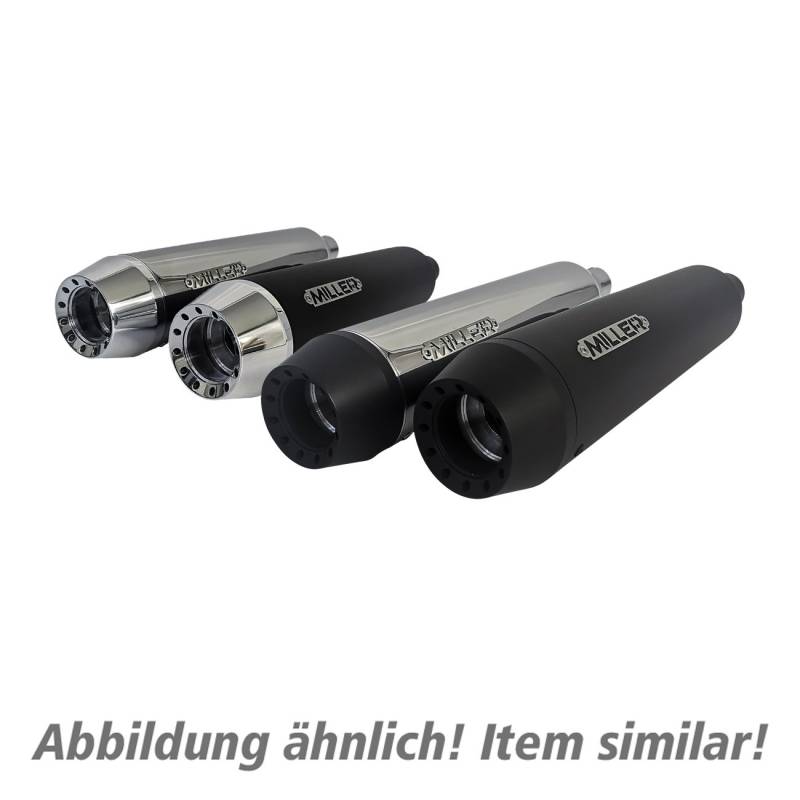 Miller Exhaust Auspuffanlage 2in2 Tapered schwarz/schwarz für Suzuki VL 800 von Miller Exhaust