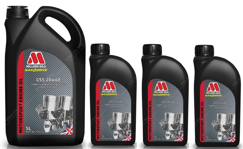 Millers CSS 20W60 Motorsport halbsynthetisches Motorenöl, 8 Liter von Millers Oils