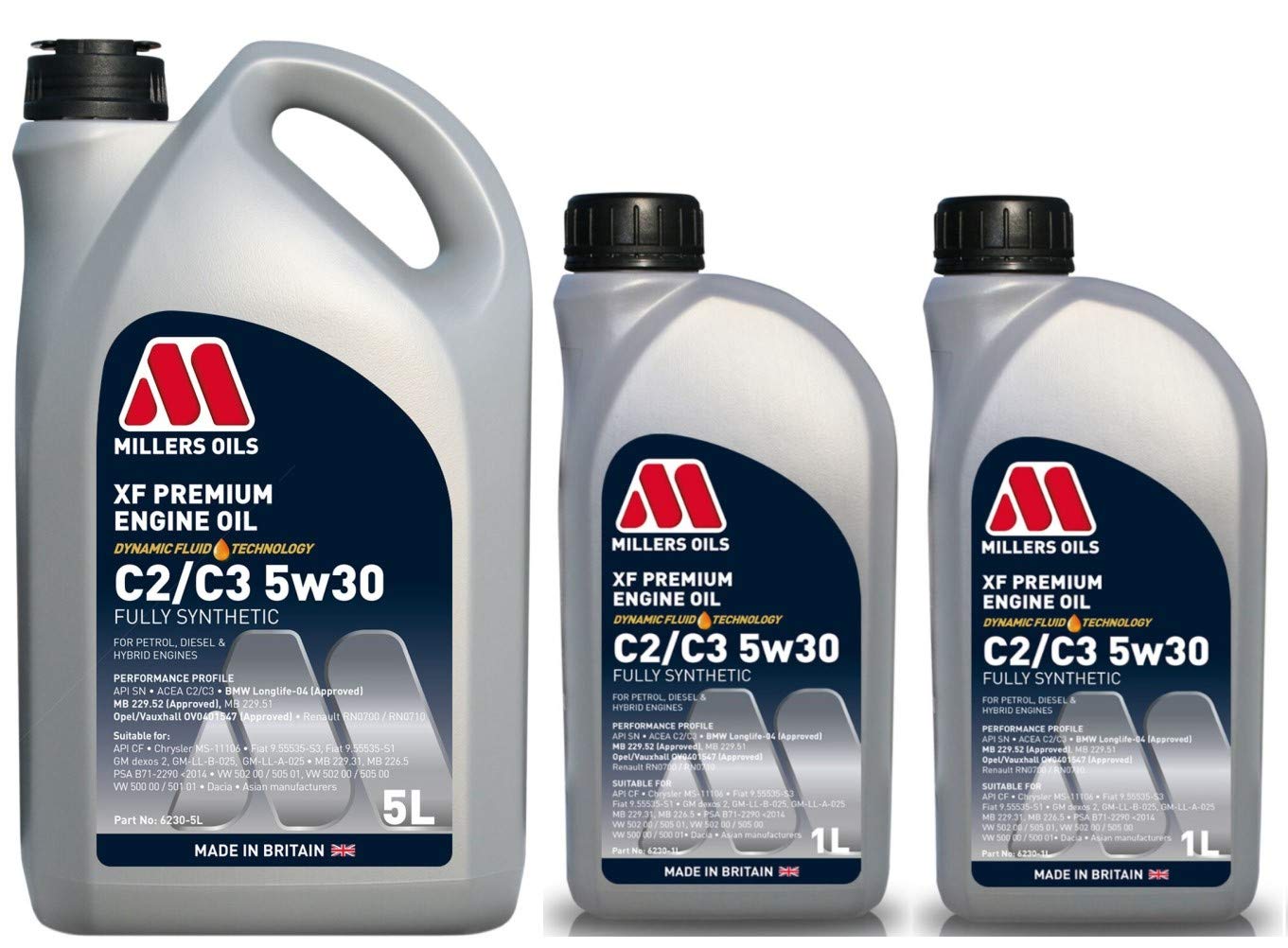 Millers Oils XF Premium 5w30 C2 C3 SN Motorenöl, 7 Liter von Millers Oils