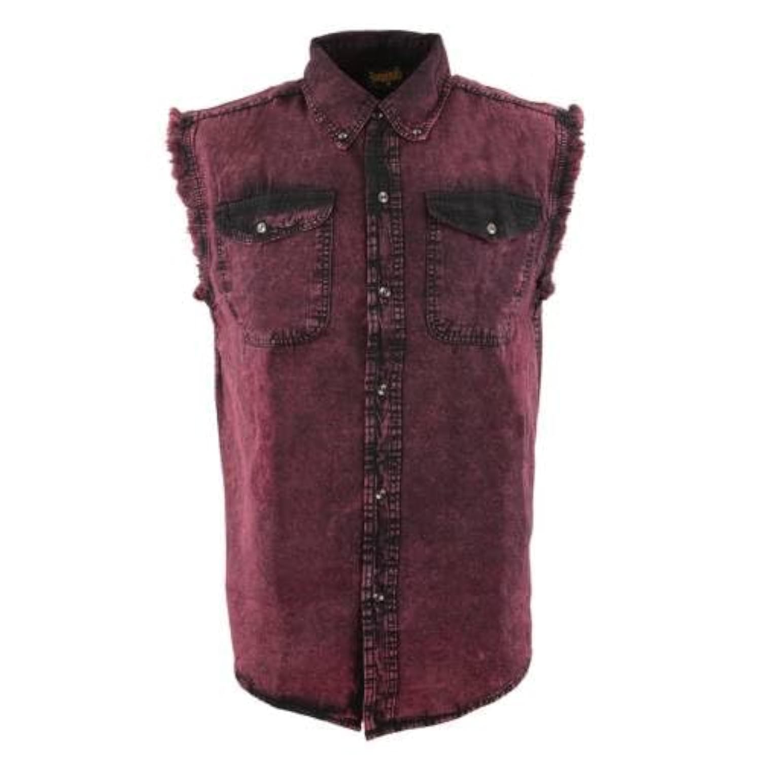 Milwaukee Leather MDM11677 Herren-Hemd, klassisch, mit Knopfleiste und ausgefransten, abgeschnittenen Ärmeln, lässig, Größe M, Magenta Milwaukee Leather MDM11677 Herren-Hemd, klassisch, mit Knopfleiste und ausgefransten, abgeschnittenen Ärmeln, lässig, Größe M, Magenta von Milwaukee Leather