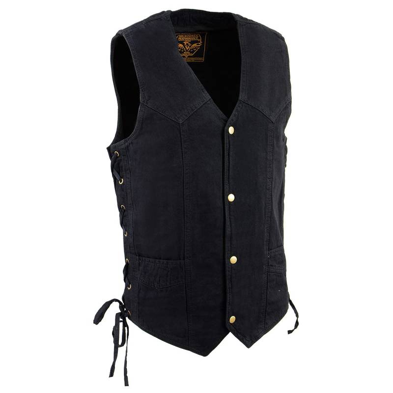 Milwaukee Performance DM1315 Basic Denim Weste mit seitlicher Spitze (Schwarz, Größe XL) von Milwaukee Leather