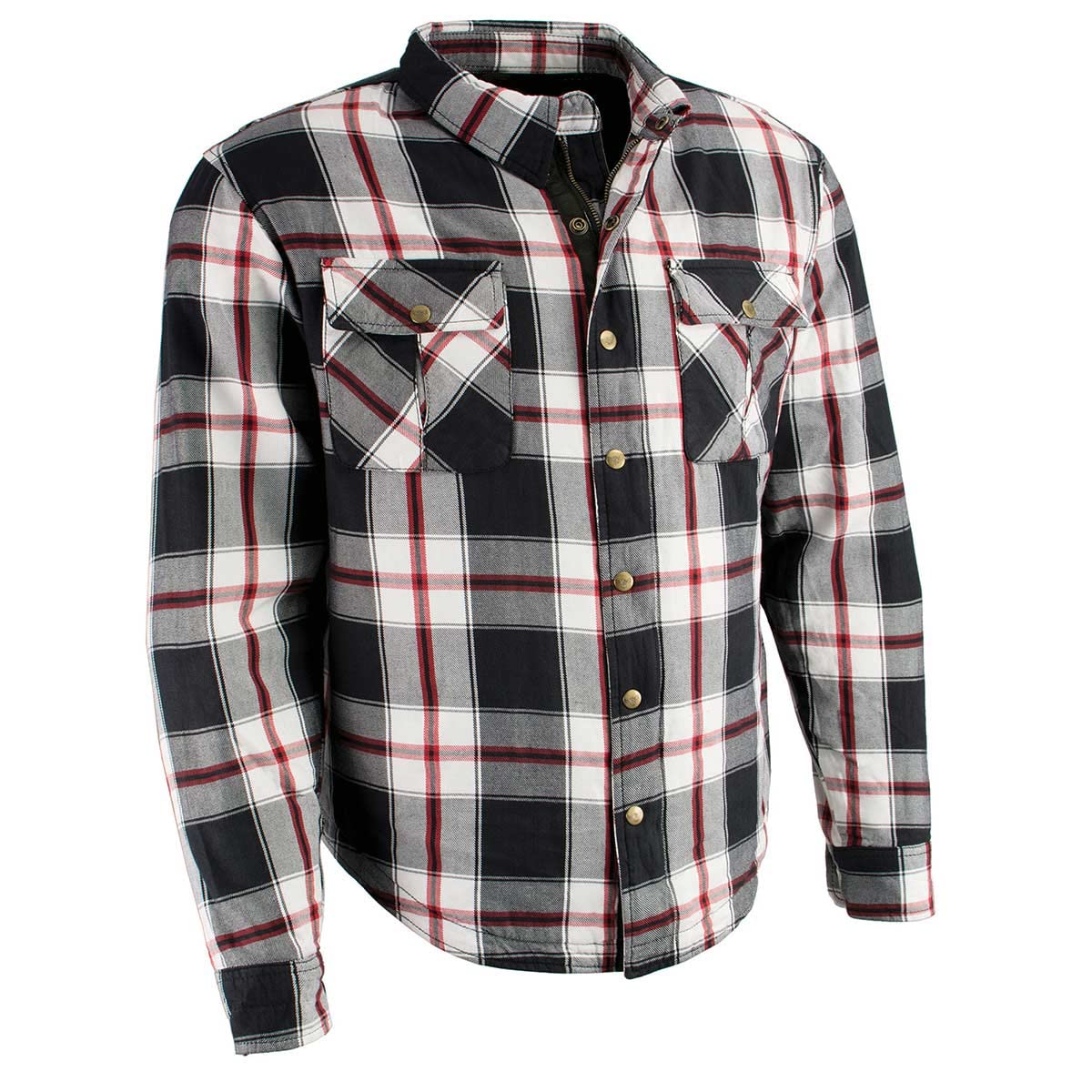 Milwaukee Performance Herren Flanell-Bikerhemd mit Aramid, Schwarz/Weiß/Rot, Größe XL Milwaukee Performance Herren Flanell-Bikerhemd mit Aramid, Schwarz/Weiß/Rot, Größe XL von Milwaukee Leather