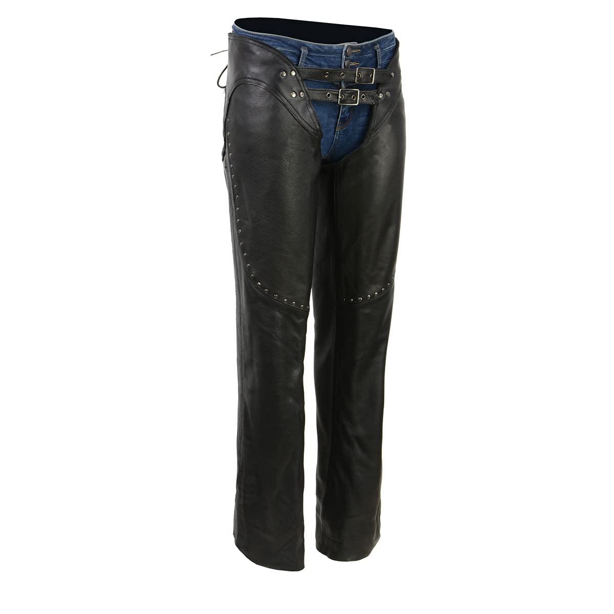 Milwaukee Leather ML1186 Damen Chaps für Damen, niedrige Taille, doppelte Schnalle, Nieten, Größe XL, Schwarz Milwaukee Leather ML1186 Damen Chaps für Damen, niedrige Taille, doppelte Schnalle, Nieten, Größe XL, Schwarz von Milwaukee Leather