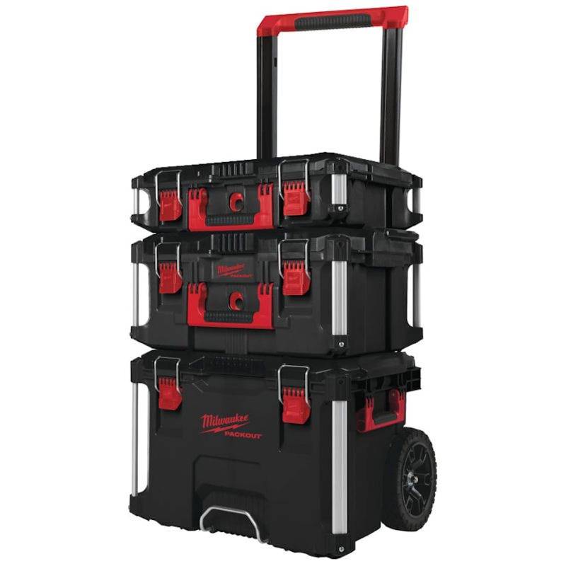 Milwaukee Packout Promo-Set 4932464244 Trolley groß mit Koffer-Set 3 Teilig, Black-red von Milwaukee