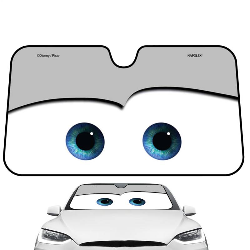 Auto Windschutzscheibe Sonnenblende,Sonnenschutz Frontscheibe,130 X 70 cm,Auto-Sonnenschutzfolien,Auto-Frontfenster-Visier,Auto-Sonnenblenden, Auto-Frontfenster-Sonnenschutz Mit Cartoon-Augen von swor