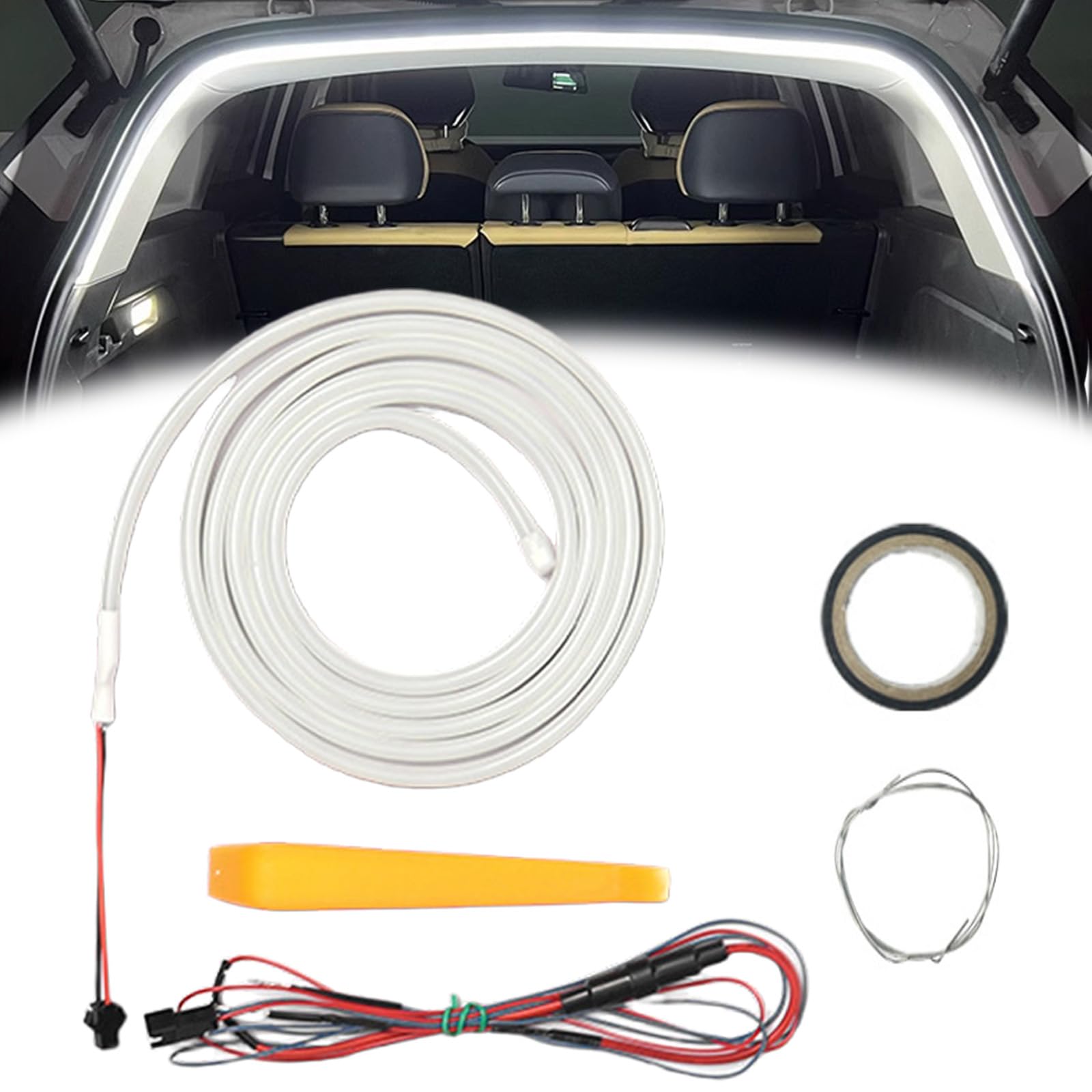 Dynamic Flowing Car Trunk Light Strip, Kofferraum LED Streifen, LED Lichtleiste Kofferraum, Kofferraum Lichtleiste, Beleuchtung for Cargo Area Or Interior Illumination Decoration (A, 2M/6.56FT) von Mineliste