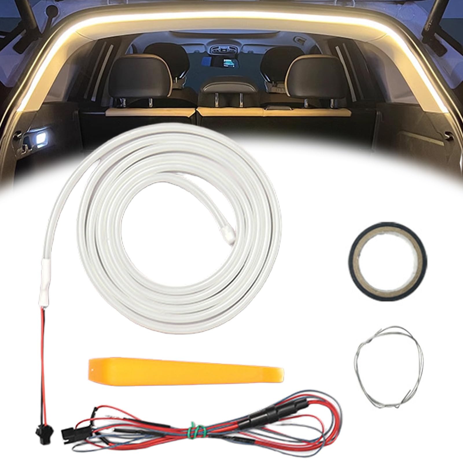 Dynamic Flowing Car Trunk Light Strip, Kofferraum LED Streifen, LED Lichtleiste Kofferraum, Kofferraum Lichtleiste, Beleuchtung for Cargo Area Or Interior Illumination Decoration (B, 2M/6.56FT) von Mineliste