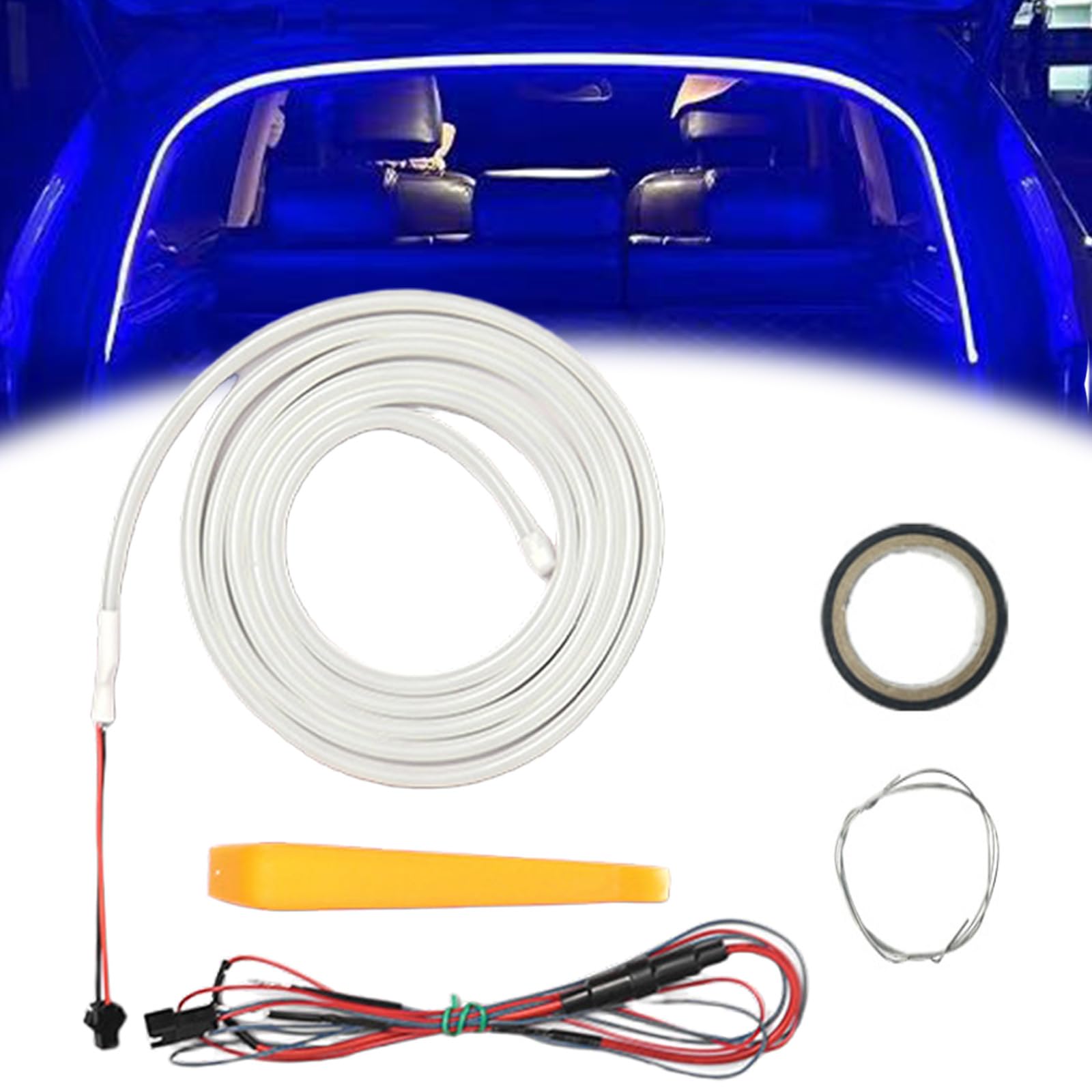 Dynamic Flowing Car Trunk Light Strip, Kofferraum LED Streifen, LED Lichtleiste Kofferraum, Kofferraum Lichtleiste, Beleuchtung for Cargo Area Or Interior Illumination Decoration (E, 4M/13.12FT) von Mineliste