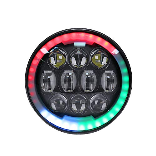 Miners2000 5,75 Zoll RGB-Abblendlichtscheinwerfer für HD-Motorrad, Weiß, Schwarz Miners2000 5,75 Zoll RGB-Abblendlichtscheinwerfer für HD-Motorrad, Weiß, Schwarz von Miners2000
