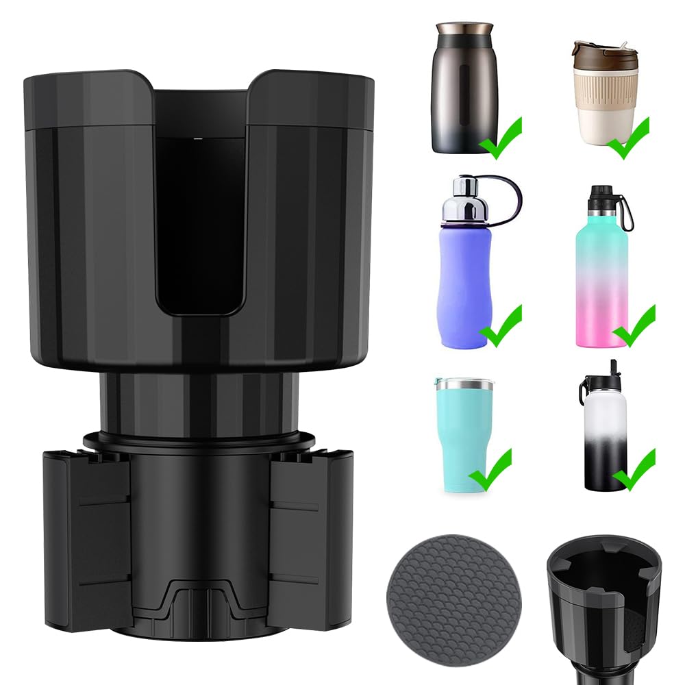 Mineup Auto Getränkehalter, Becherhalter Auto, Universeller Auto Cup Halter, Flaschenhalter Auto Mit Verstellbarer Basis, Auto Getränke Halterung für Die Meisten Autos (max. Ø105mm) von Mineup