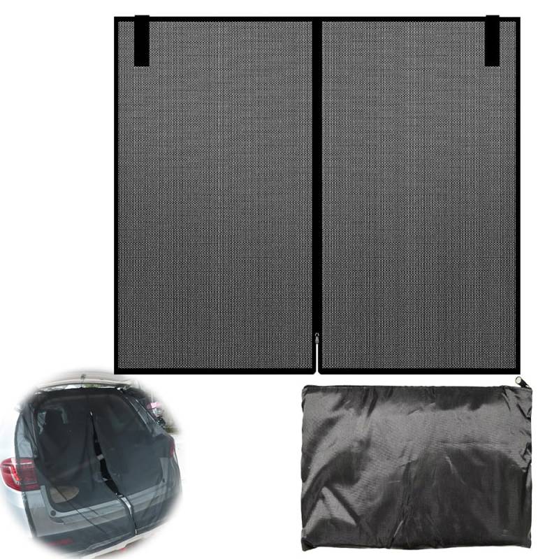 Mineup Auto Heckklappe Moskitonetz, 175×150cm Flügeltür Kofferraumabdeckung Sonnenschutz, Auto Kofferraum Insektenschutz, Magnetisch Auto Heckklappe Kofferraumabdeckung für Wohnmobile Caravan Camper von Mineup