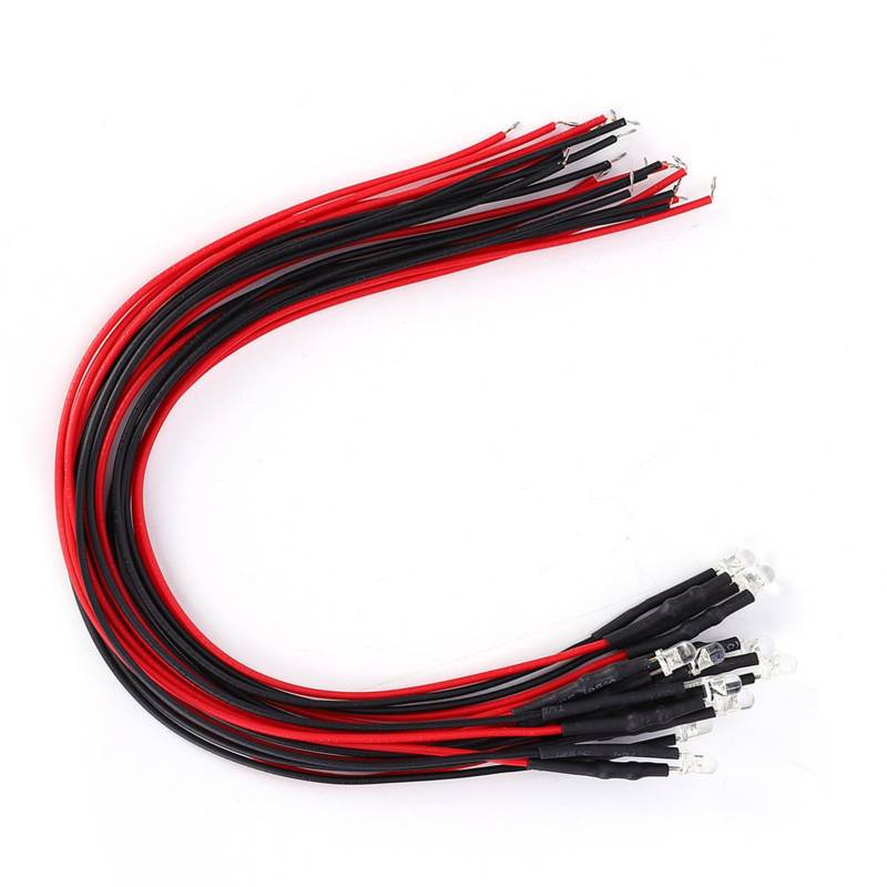Diode Verdrahtete Luminöse Runde Kopf -LED -Perlen Highlight 12 V 3 Mm Straight Stecker - Energieeinsparungsindikator für -Projekte von Mingzhe