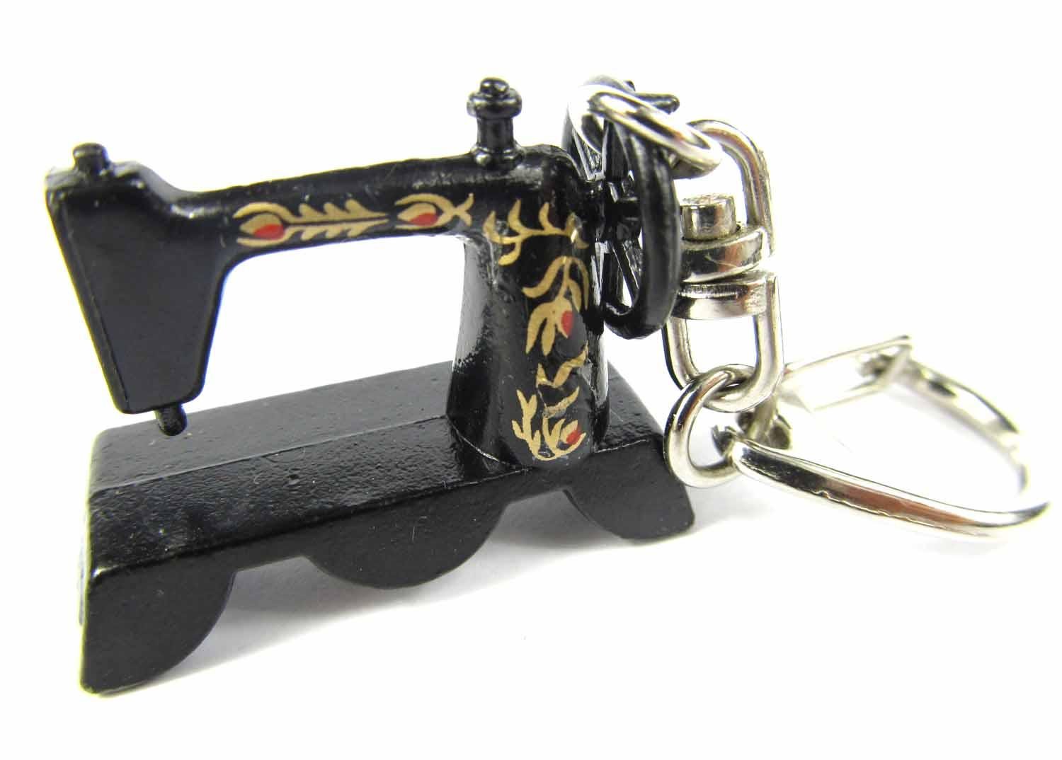 Miniblings Nähmaschine Schneider Schlüsselanhänger - Handmade Modeschmuck I Anhänger Schlüsselring Schlüsselband Keyring - Nähmaschine Schneider von Miniblings