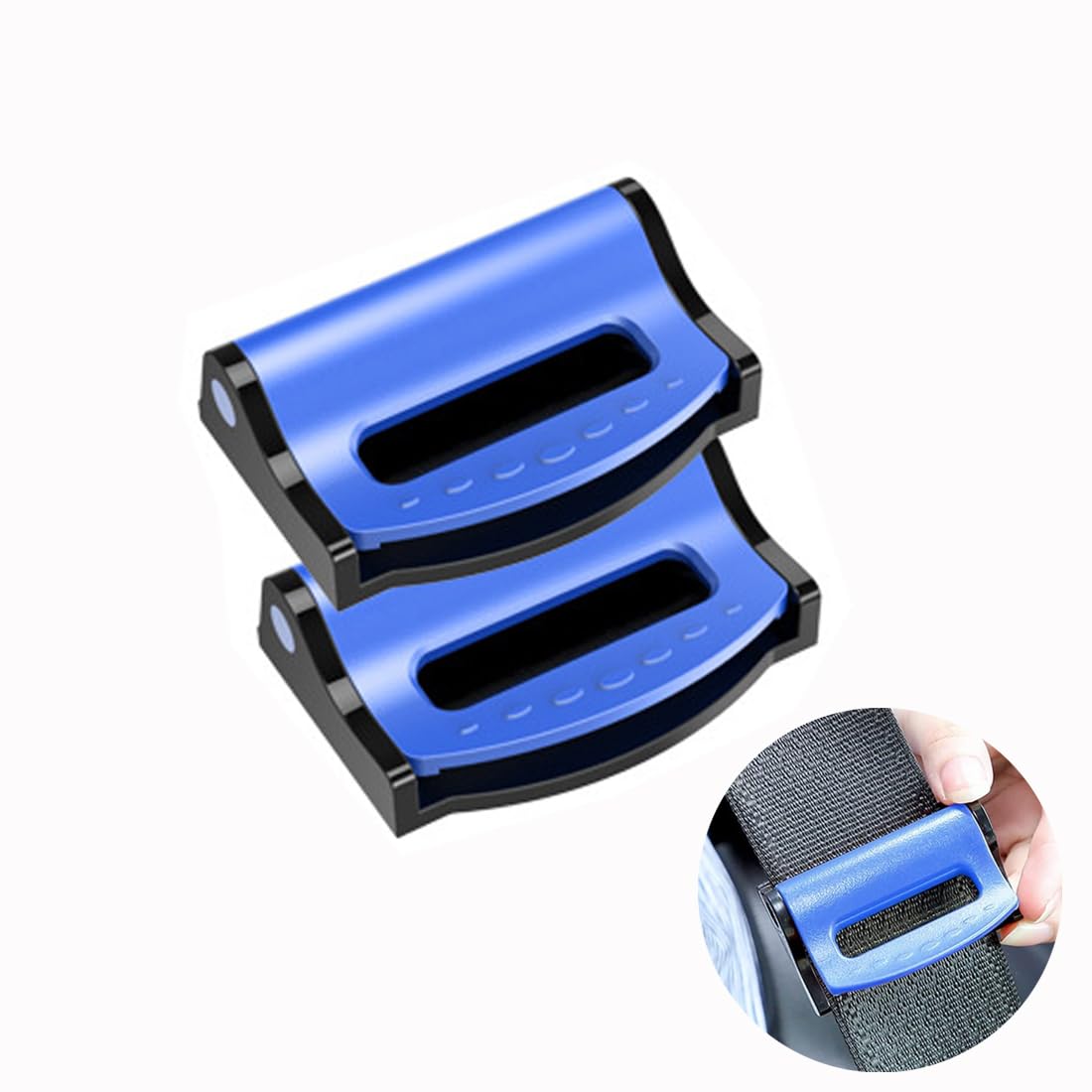 2 Stück Auto-Sicherheitsgurtversteller Auto-Sicherheitsgurt-Clip-Positionierer,Komfort-Universal-Auto-Schulter-Nackengurt-Positionierer(Blau) von Minsezhi