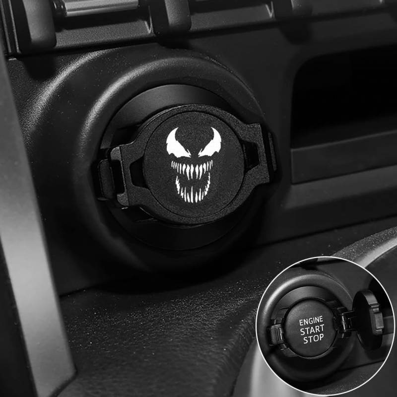 Auto Motor Push-to-Start-Zubehör,Push-Start-Knopf-Abdeckung,Auto-Zündknopf-Abdeckung,Auto-Motor-Start-Stopp-Knopf-Abdeckung dekorativ,Flip-Top-Design,Geeignet für Verschiedene Modelle(Schwarz) von Minsezhi