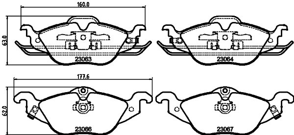 Bremsbelagsatz, Scheibenbremse Vorderachse Mintex MDB1908 von Mintex