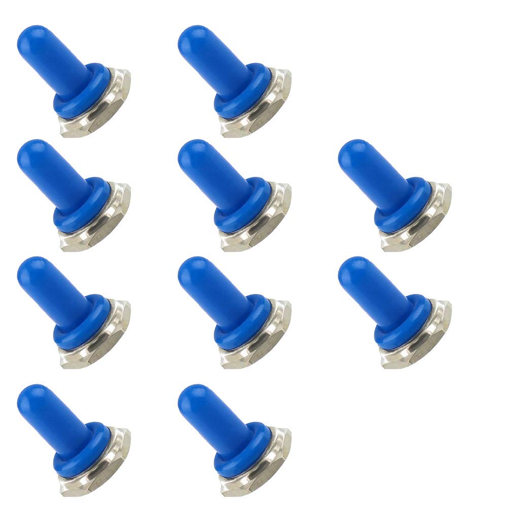 Mintice™ 10 X Kfz 12mm Gummi Wippe Kippschalter Knopf Hut wasserdicht Boot Stiefel Kappe Abdeckung Blau von Mintice