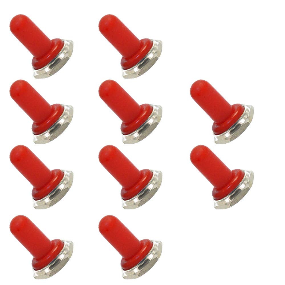 Mintice™ 10 X Kfz 12mm Gummi Wippe Kippschalter Knopf Hut wasserdicht Boot Stiefel Kappe Abdeckung Rot von Mintice