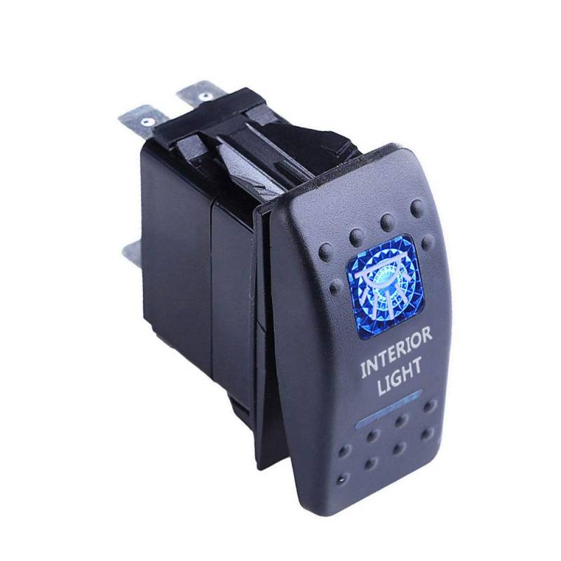 Mintice 12V KFZ Blau LED Licht Beleuchtet Wippenschalter Kippschalter Auto Armaturenbrett Schalter Interior Light von Mintice