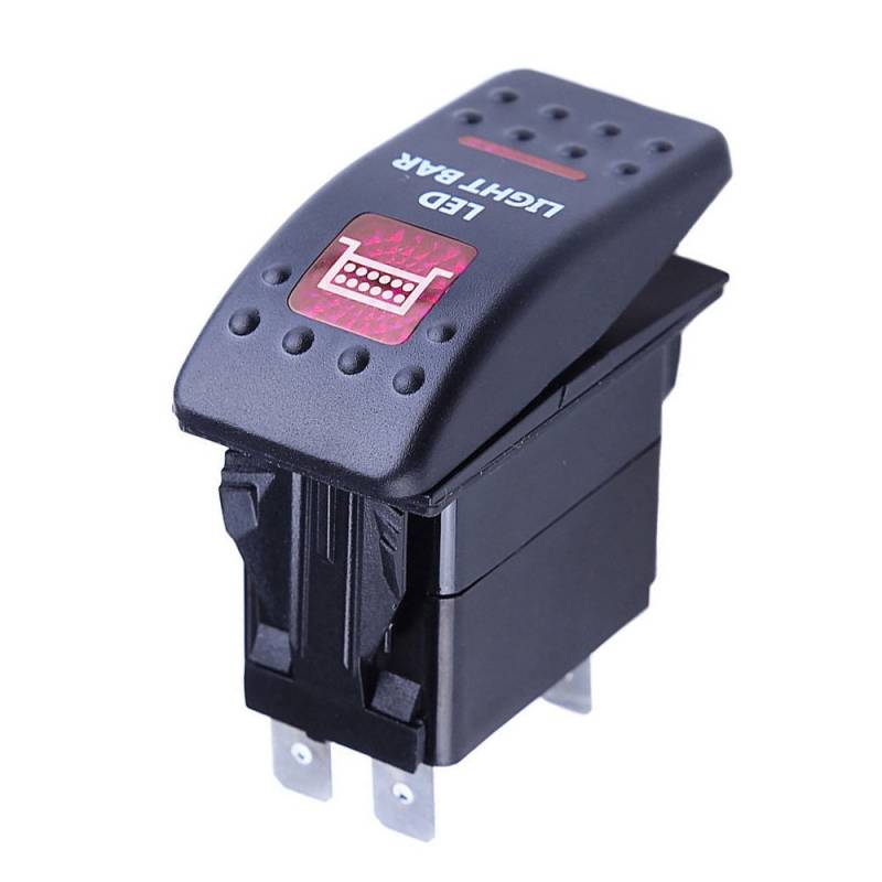 Mintice™ 12V KFZ Rot Licht Beleuchtet Wippenschalter Kippschalter Auto Armaturenbrett Schalter Bar Light von Mintice