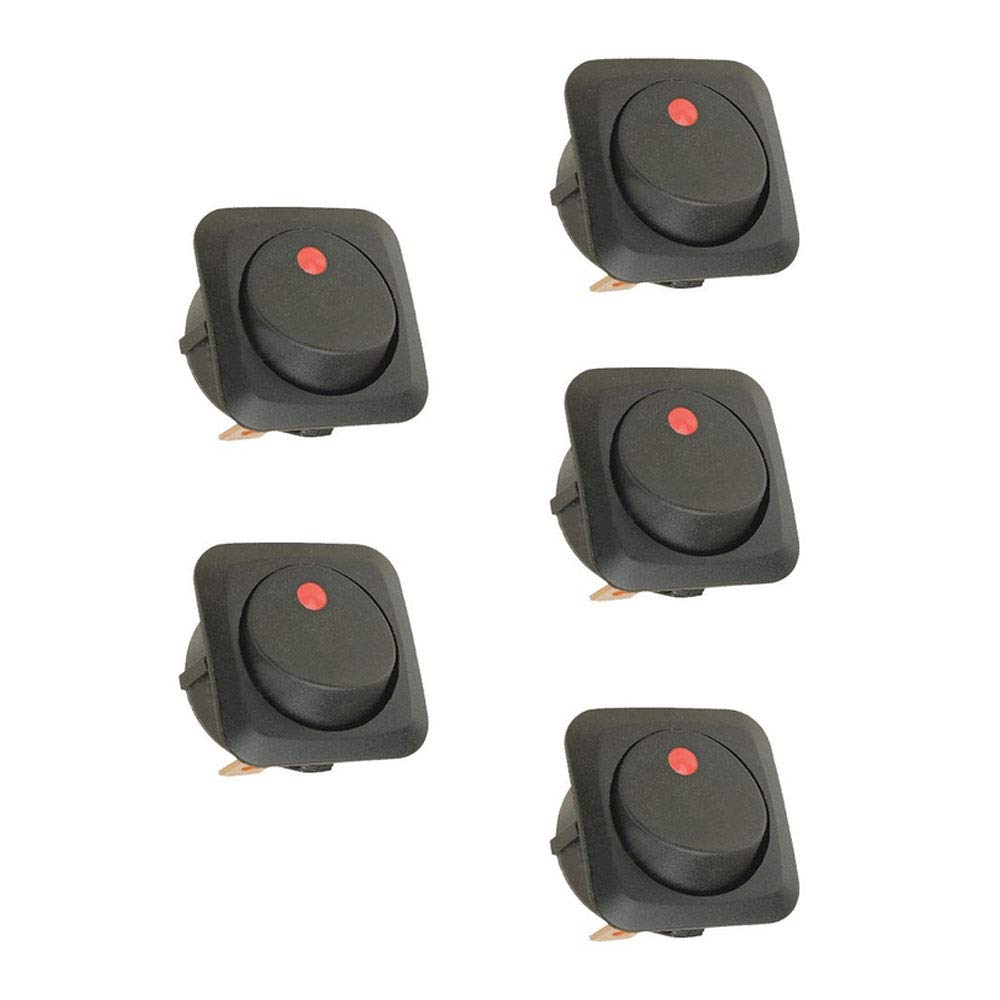Mintice™ 5 Stück 12V 25A KFZ Schalter EIN/AUS Wippenschalter Beleuchtet Schalter Rot 25mm von Mintice